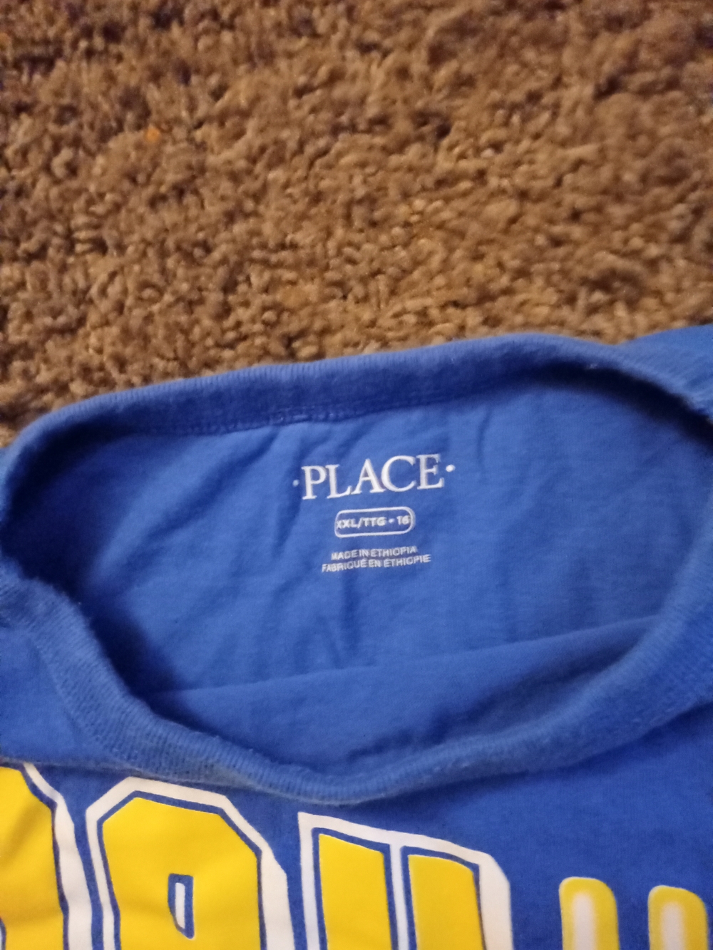 Place Blue Short-Sleeve Tee with Yellow Graphic